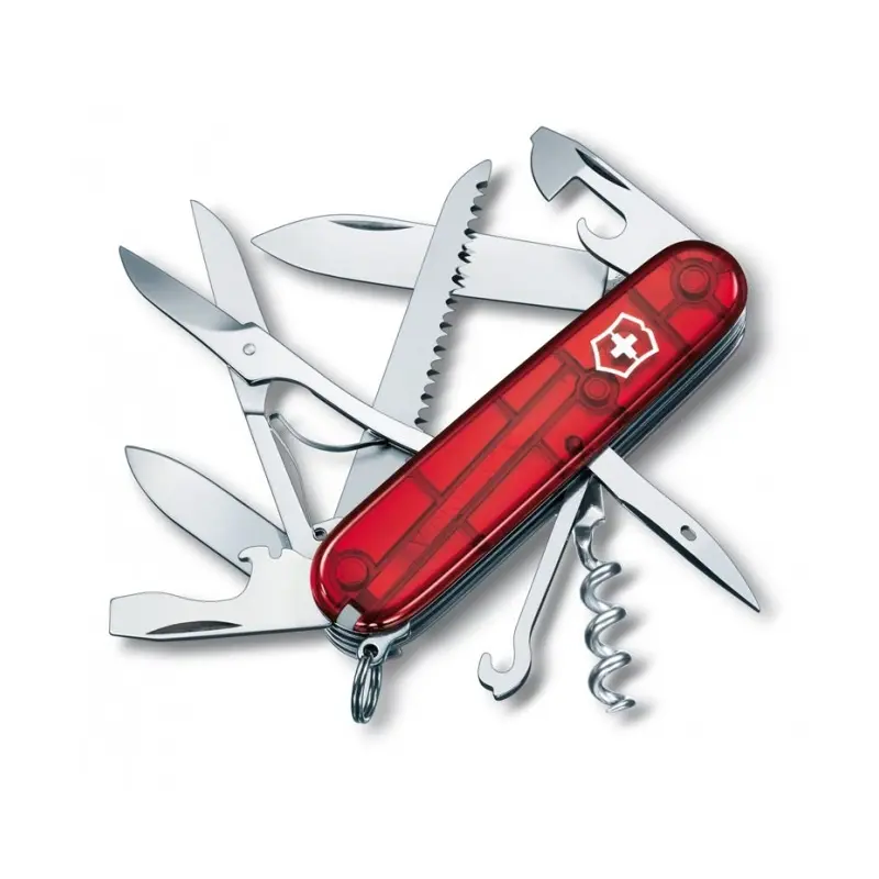 Canivete suíço Victorinox Huntsman vermelho translúcido