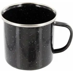 Taza de acero esmaltado 350 ml Taza esmaltada de lujo – Highlander – NEGRO