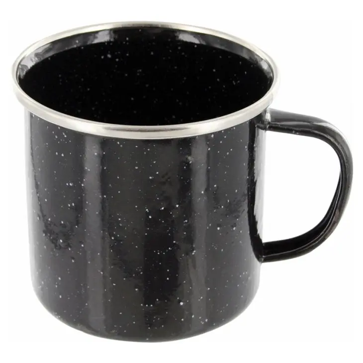 Caneca de aço esmaltado 350 mL Deluxe Enamel Mug – Highlander – PRETO