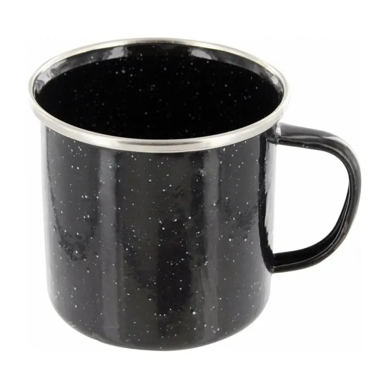 Caneca de aço esmaltado 350 mL Deluxe Enamel Mug – Highlander – PRETO