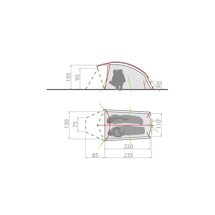 Tenda de caminhada leve Taurus Ultralight 2P – Vaude