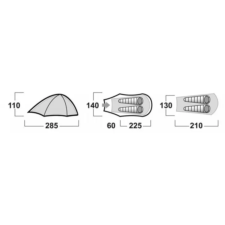 Tenda leve de caminhada Sawaj Camel 2 Ultra Light – Husky