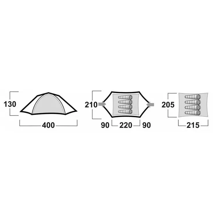 Tenda leve de caminhada Bright 4 – Husky