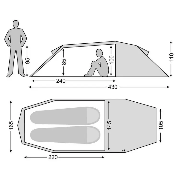 Tenda leve de caminhada Oppland 2 LW – Nordisk