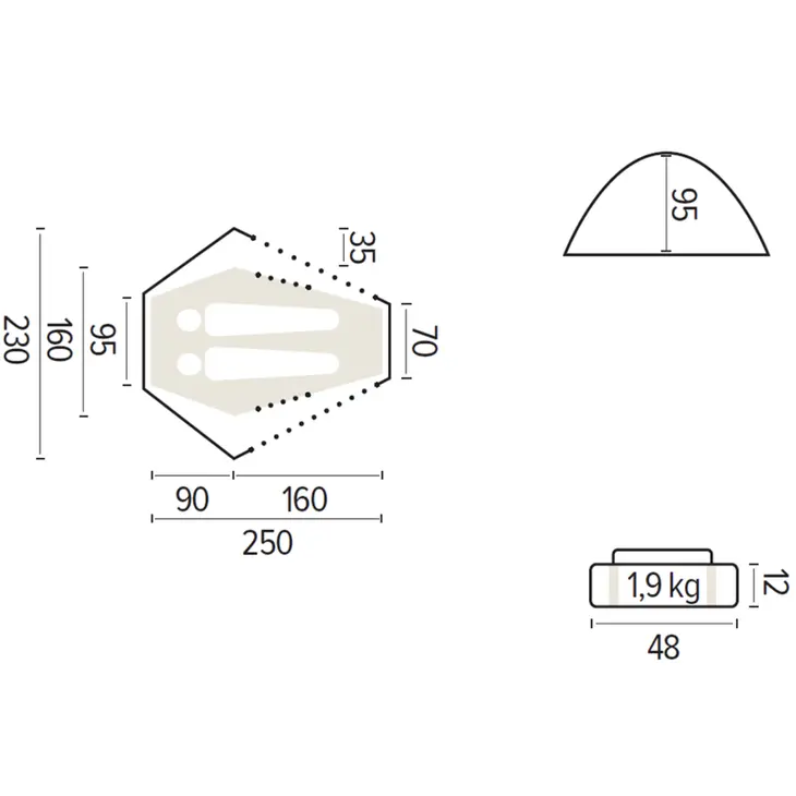 Tenda leve de caminhada Oural – Jamet