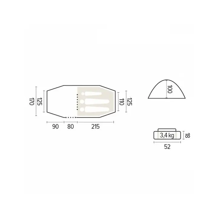 Tenda leve de caminhada Newberry 4000 – Jamet