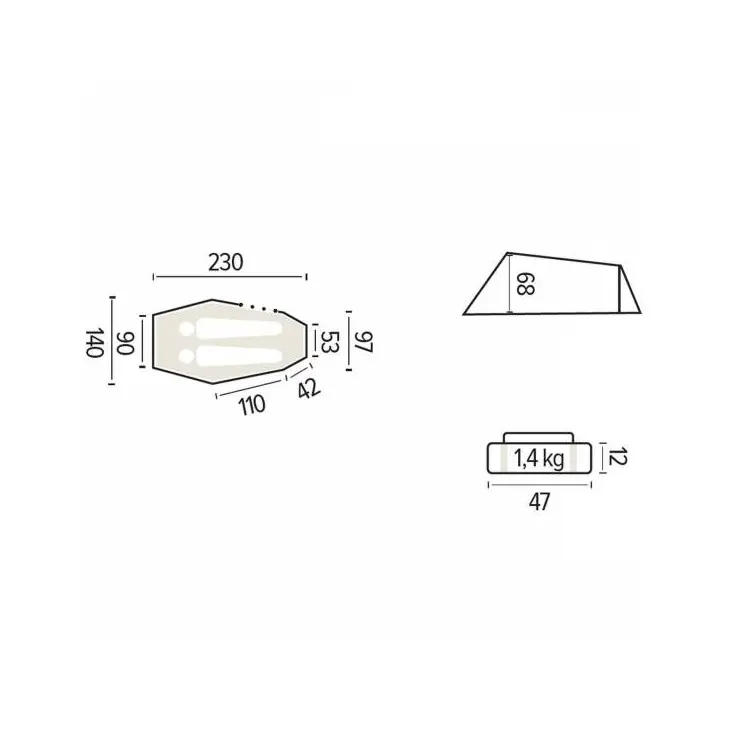 Tenda leve de caminhada Himalaya 4000 – Jamet
