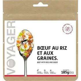 Rindfleisch mit Reis und Samen, gefriergetrocknet – Voyager