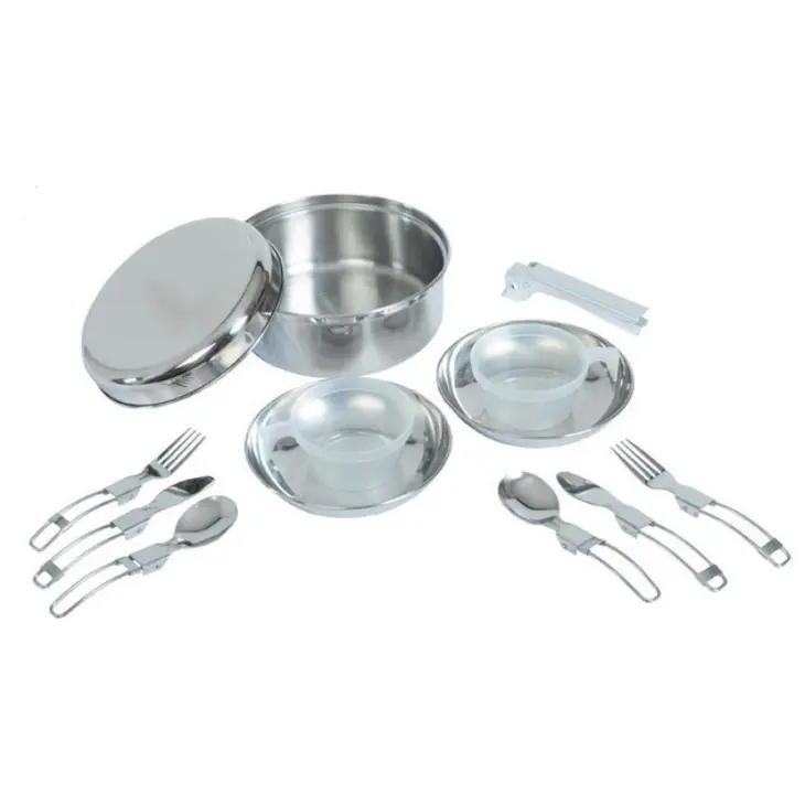Conjunto de cozinha em aço inoxidável para 2 pessoas – Trigano