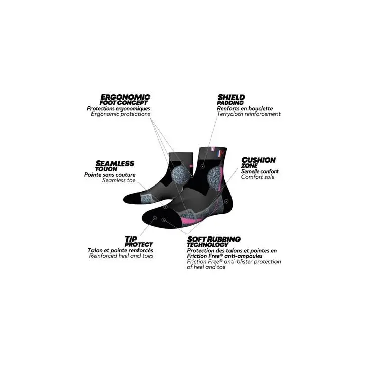 Chaussettes de randonnée Mid Expert – Monnet – ROSE