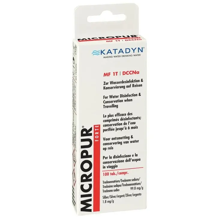 Pastilhas de purificação de água Micropur Forte 100 comprimidos