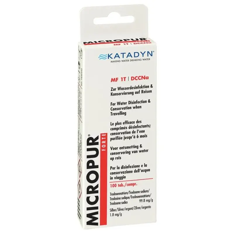 Pastilhas de purificação de água Micropur Forte 100 comprimidos