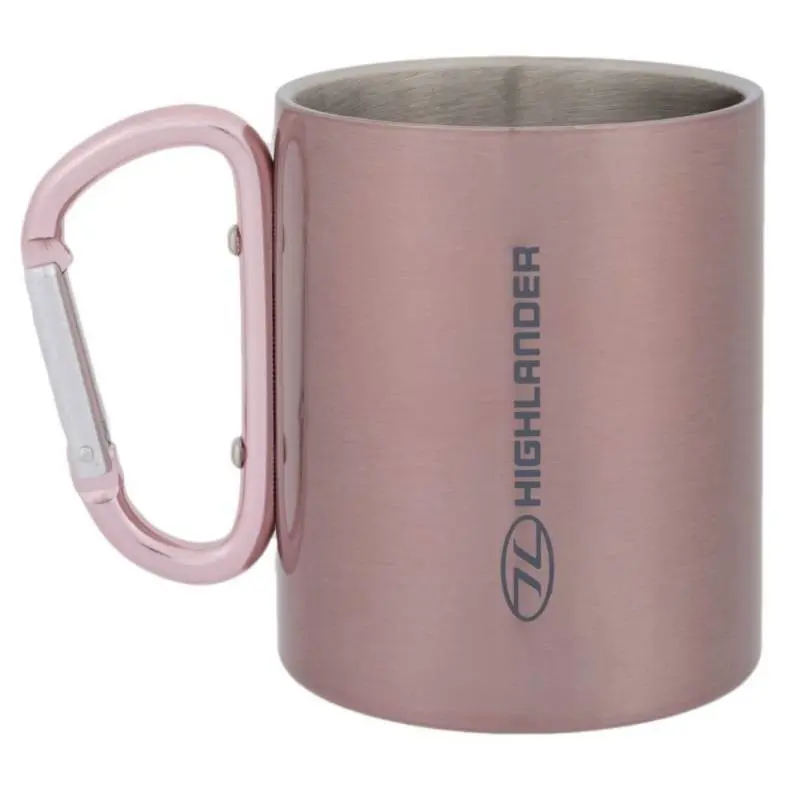 Caneca com mosquetão 300ml Karabiner Cup Mixed – Highlander – ROSA