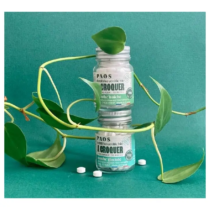 Pasta de dientes masticable de menta helada ecológica – PAOS