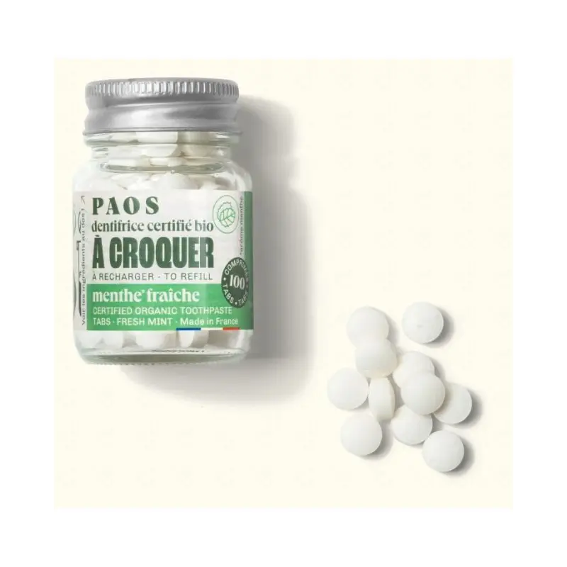 Dentífrico mastigável BIO de menta fresca – PAOS