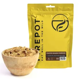 Papas de aveia liofilizadas com banana grelhada – Firepot