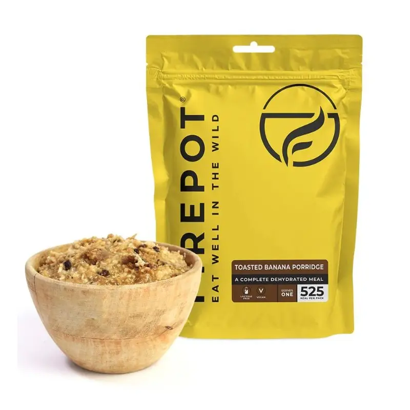Gefriergetrockneter Porridge mit gegrillten Bananen – Firepot