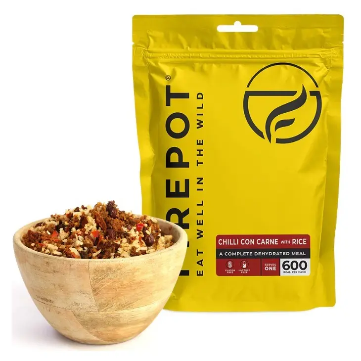 Chili con carne con riso liofilizzato – Firepot