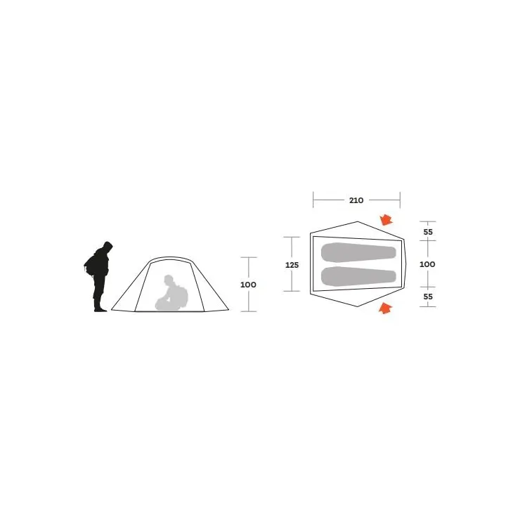 Tenda leve de caminhada Blow 2 – Ferrino