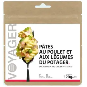 Nudeln mit Huhn und Gemüse aus dem Garten – Voyager