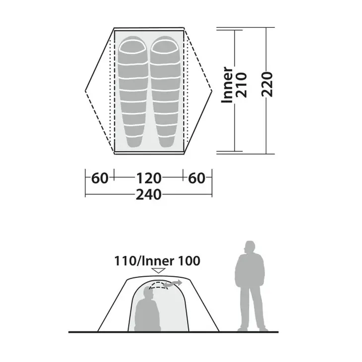 Tenda leve de caminhada Aster 2 Pro – Robens