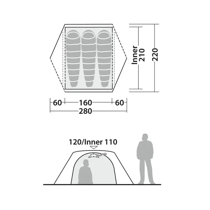 Tenda leve de caminhada Aster 3 Pro – Robens