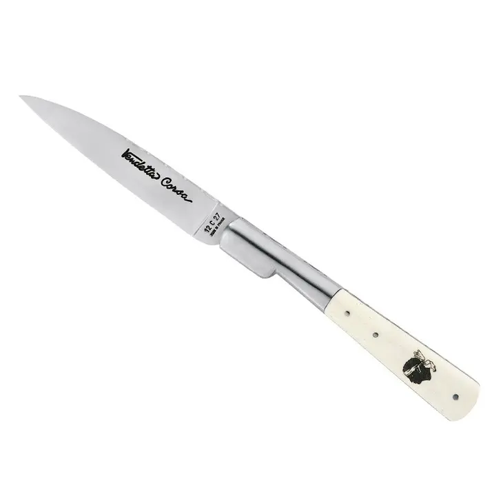 1839 LE FIDELE VENDETTA CORSA COLTELLO BIANCO OSSO 12,5CM ACCIAIO INOX