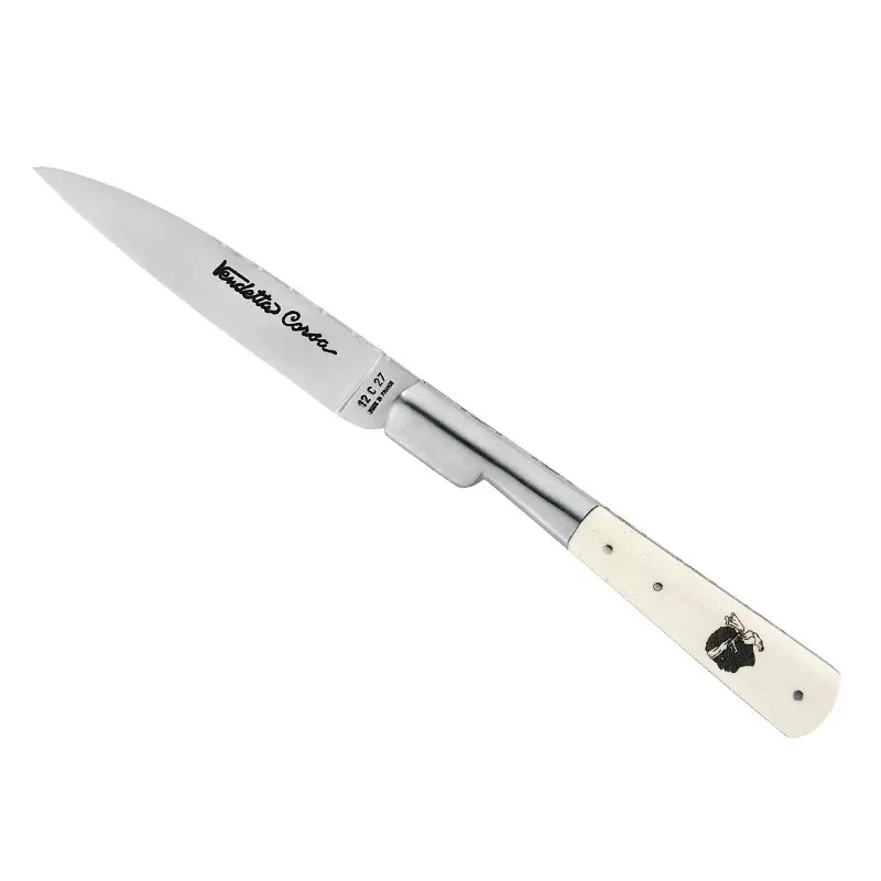 1839 LE FIDELE VENDETTA CORSA COLTELLO BIANCO OSSO 12,5CM ACCIAIO INOX
