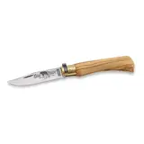 306.M COLTELLO IN LEGNO D'ULIVO OLD BEAR LAMA IN CARBONIO MISURA M 306.M