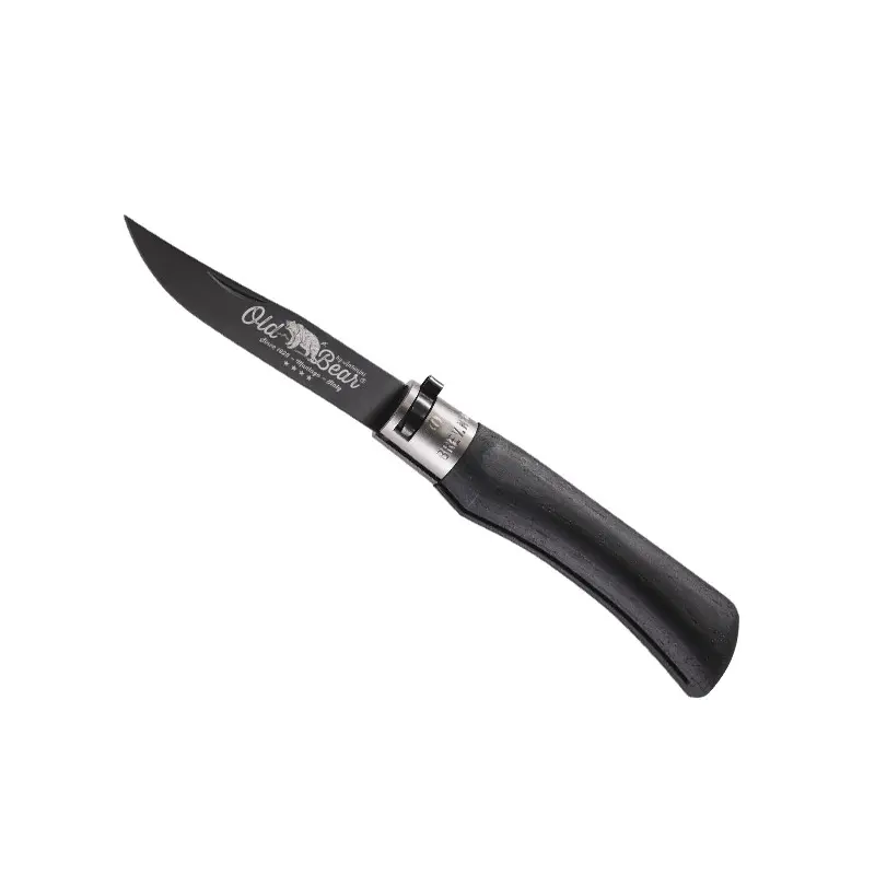 312.L COLTELLO OLD BEAR NERO TOTALE GHIERA GRIGIA TAGLIA L 312.L