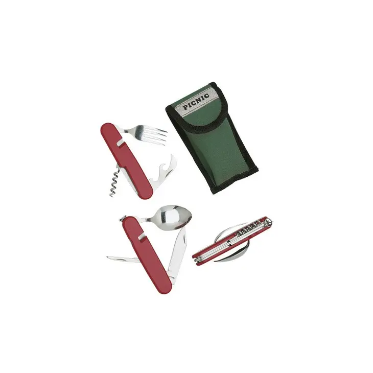 618412 CAMPINGBESTECK HERBERTZ 6P ROT 11CM EDELSTAHL + ETUI 618412
