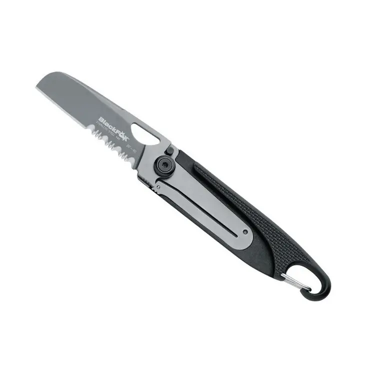 BF.81 MESSER BLACK FOX ZYTEL SCHWARZ HALBVERZAHNT MIT KARABINER BF.81