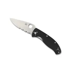 Canivete SPYDERCO Tenacious G10 Noir Semi-Dentee C122GPS