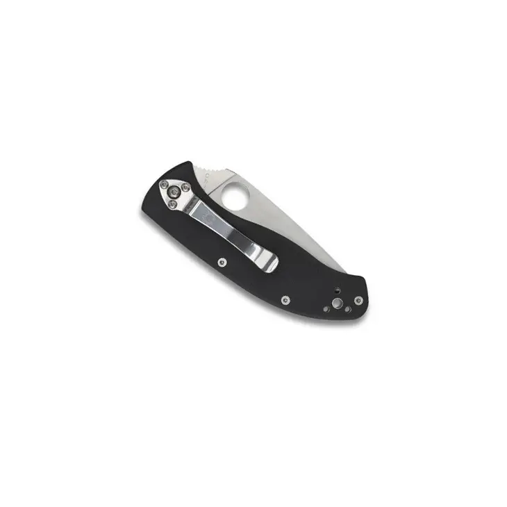 Canivete SPYDERCO Tenacious G10 Noir Semi-Dentee C122GPS