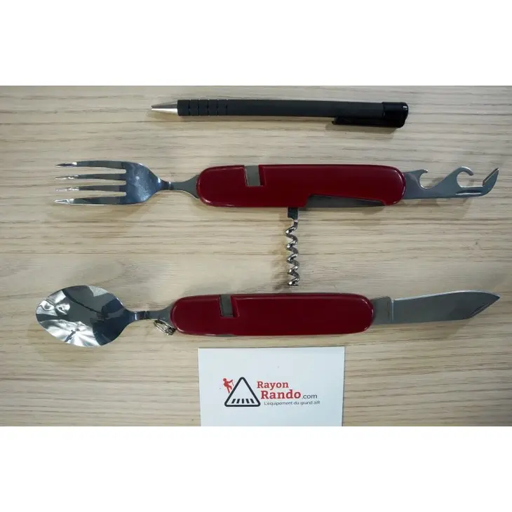 Talheres de campismo HERBERTZ 6P Rouge 11cm Inox + estojo 618412