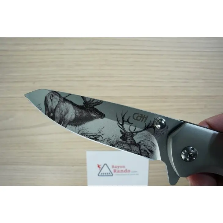 Canivete HERBERTZ Olivier 11,5cm Inox Decor Cerfs HE.55009