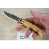 306.M COLTELLO IN LEGNO D'ULIVO OLD BEAR LAMA IN CARBONIO MISURA M 306.M