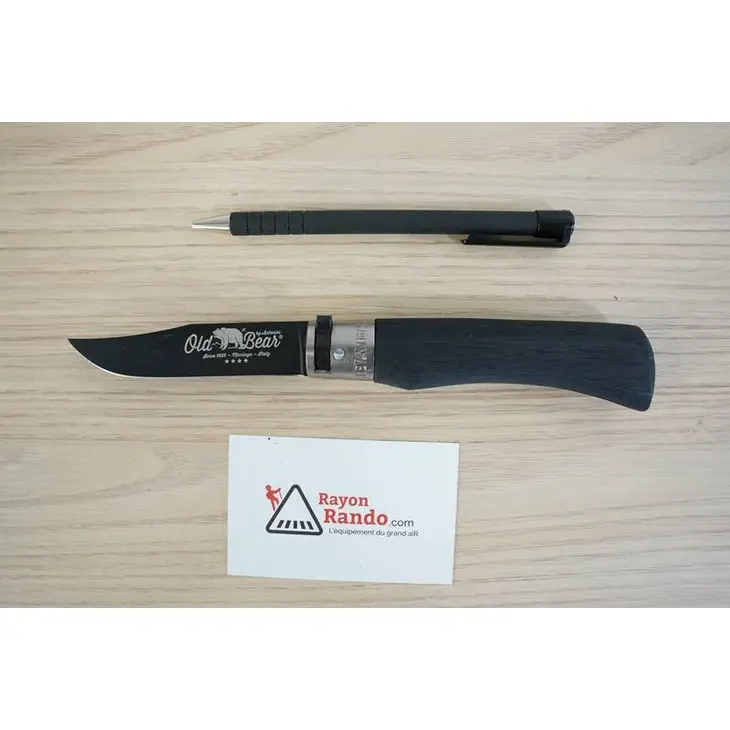 Canivete OLD BEAR Total Black Virole Grise Taille L 312.L