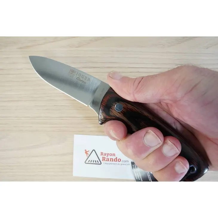 Faca de bushcraft Corzo CR25 em madeira vermelha – Joker