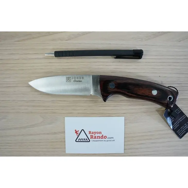 Faca de bushcraft Corzo CR25 em madeira vermelha – Joker