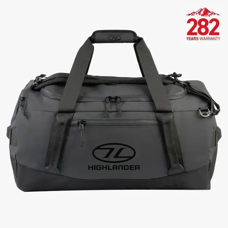 65L Hauler Duffel Black duffel bag – Highlander