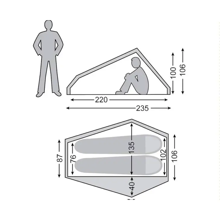 Tenda leve de caminhada Telemark 2.2 LW – Nordisk