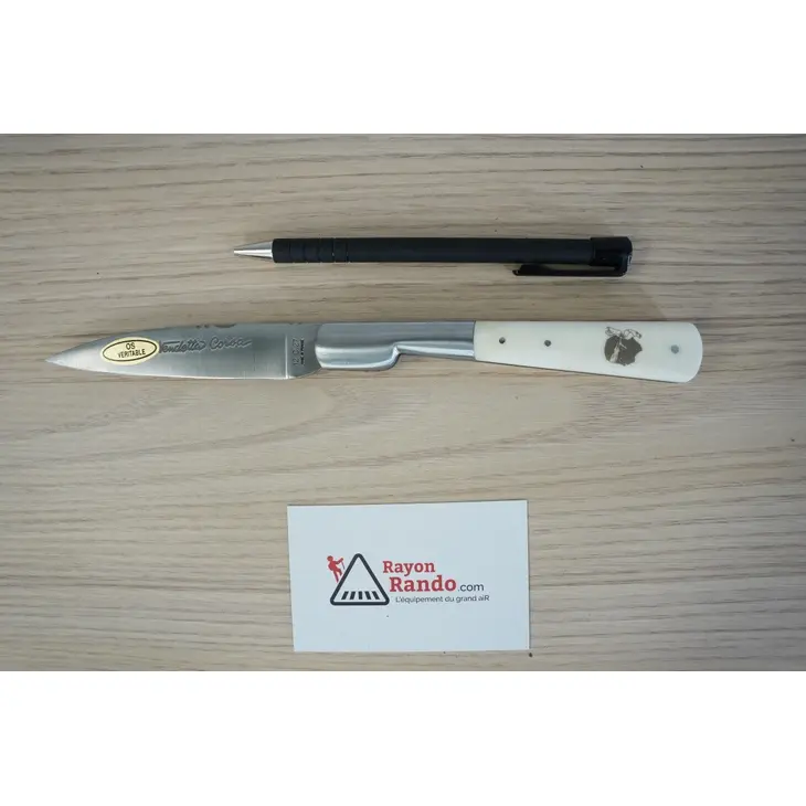 Canivete LE FIDELE Vendetta Corsa Os Blanc 12,5cm Inox 1839