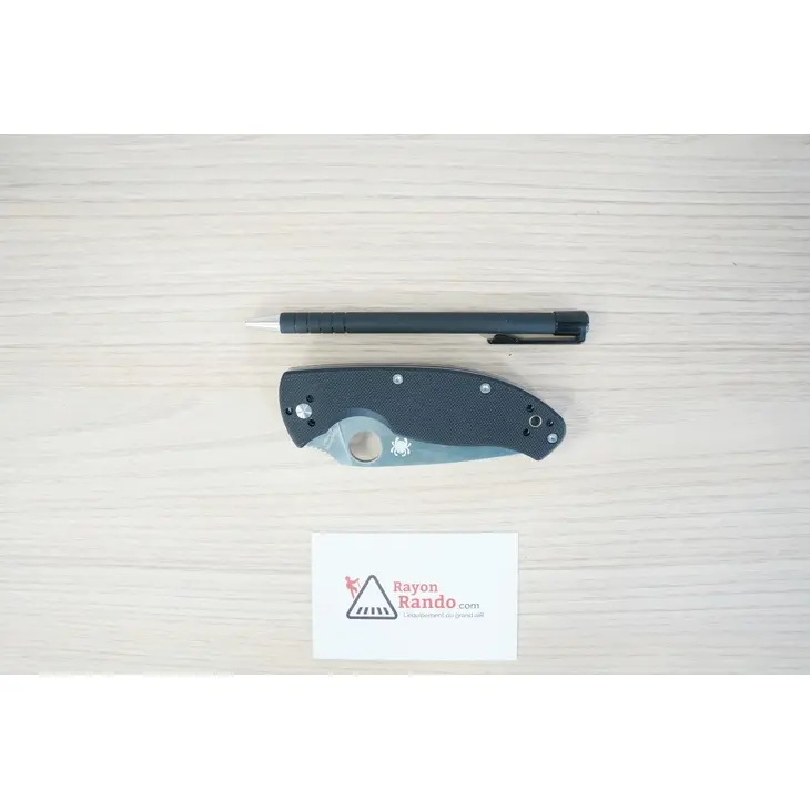 Canivete SPYDERCO Tenacious G10 Noir Semi-Dentee C122GPS