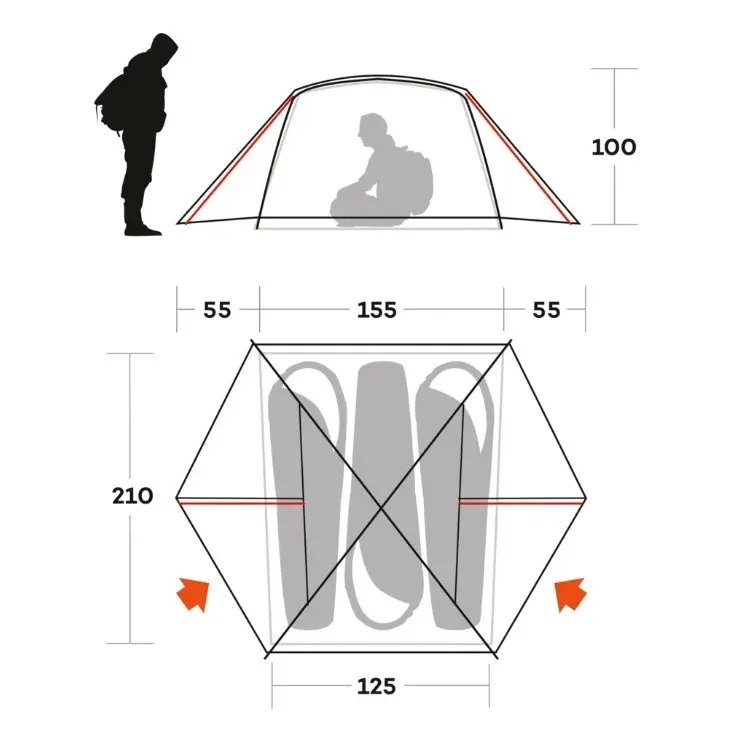 Tenda leve de caminhada Blow 3 – Ferrino