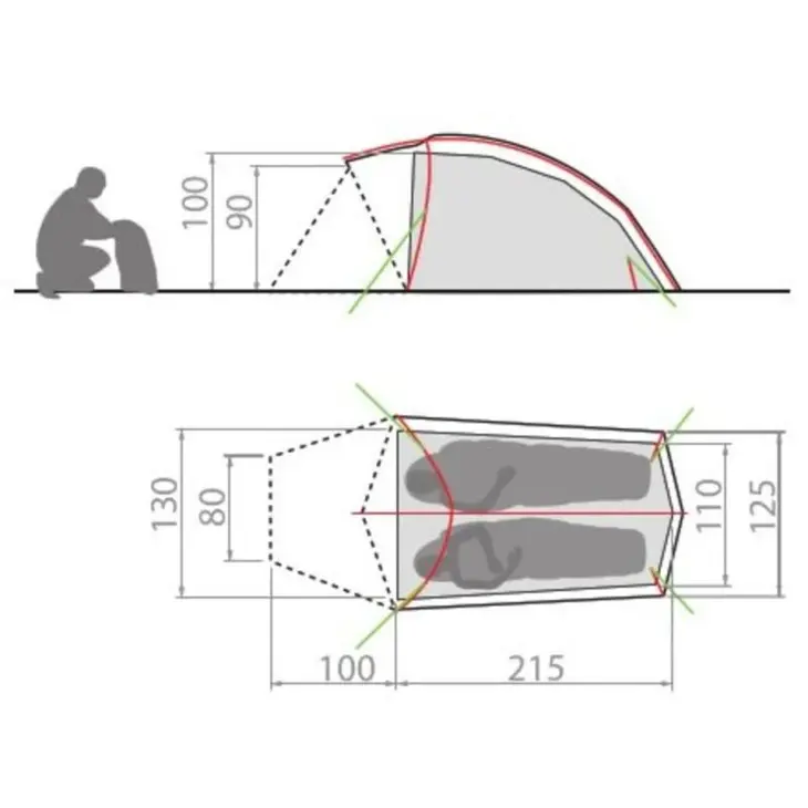 Tenda leve de caminhada Allround Taurus 2 P – Vaude