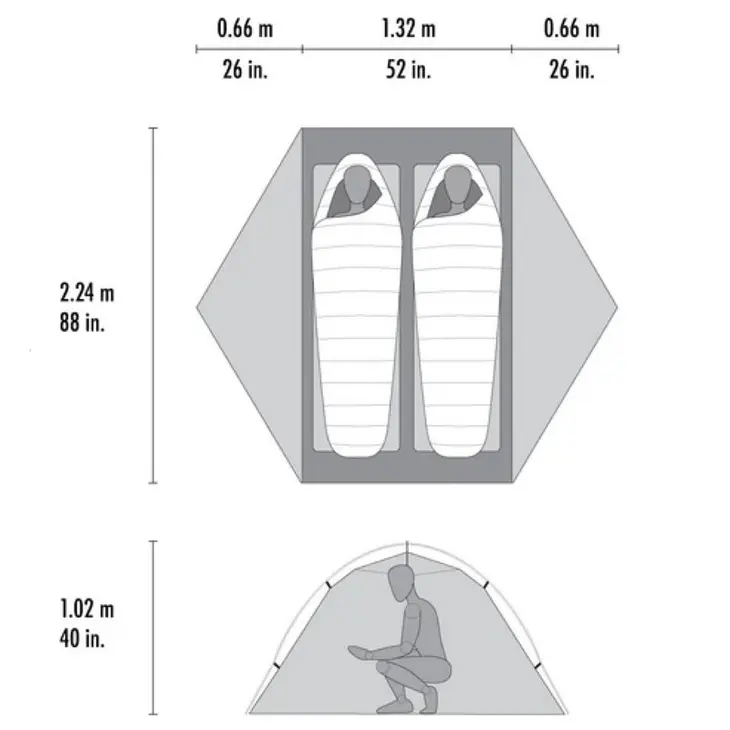 Tenda leve de caminhada Hubba Hubba LT 2P – MSR