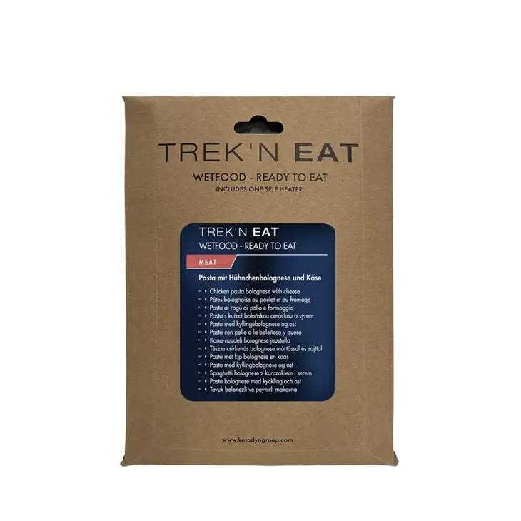 Refeição autoaquecível de massa à bolonhesa, frango e queijo – Trek'n Eat