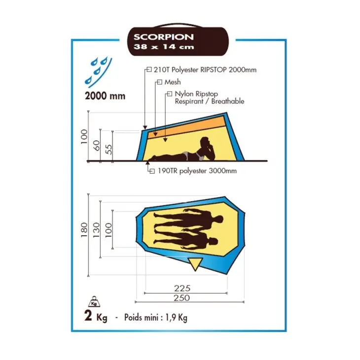 Tenda leve de caminhada Scorpion II – Wilsa